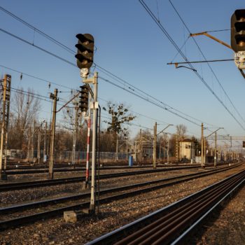 Zdjęcie: semafor na stacji w Oświęcimiu.