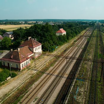 Zdjęcie: widok z góry na stację Chorzew Siemkowiece.