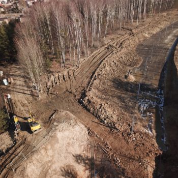 Zdjęcie: prace budowlane odbywające się w okolicach Miasteczka Śląskiego