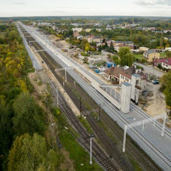 Zdjęcie: postęp prac budowlanych na stacji w Kłobucku.