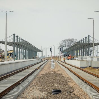 Zdjęcie: widok na aktualny postęp prac na stacji w Pyrzowicach.