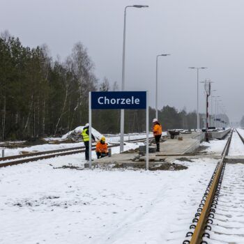 Zdjęcie: Zimowe prace na stacji Chorzele.