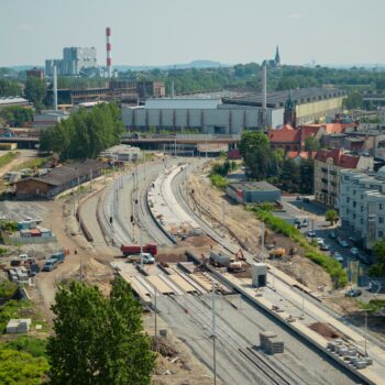 Zdjęcie: budowa stacji Chorzów Miasto.