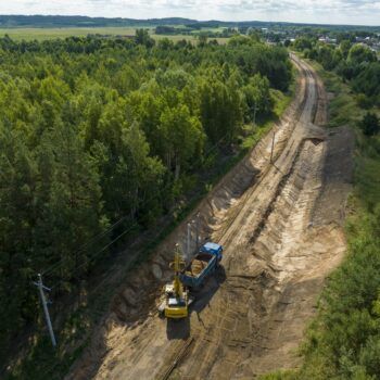 Zdjęcie: widok na prace budowlane na szlaku Woszczele - Stare Juchy.