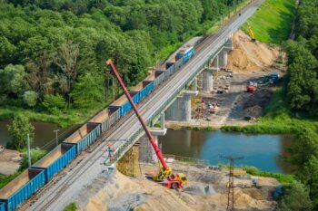 Zdjęcie: przebudowa mostu kolejowego nad Wartą